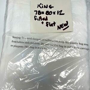 NWOT white king sheet set
